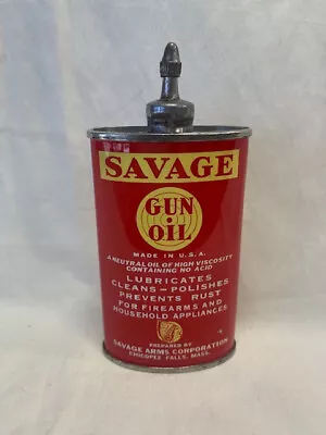 Gun Oil Savage Arms Corporation Collectible Gun Oil Tin Vintage Antique Savage  • $144