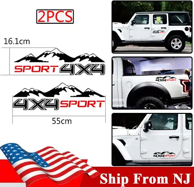 2x Car Sticker Decal Universal 4X4 Mountain Sport Letter For Truck SUV Off Road • $14.37