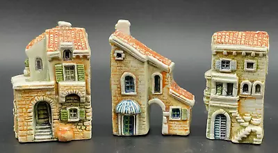 Miniature Clay Building House Made In Croatia Croatian Souvenir Gift Lot Of 3 • $29.95