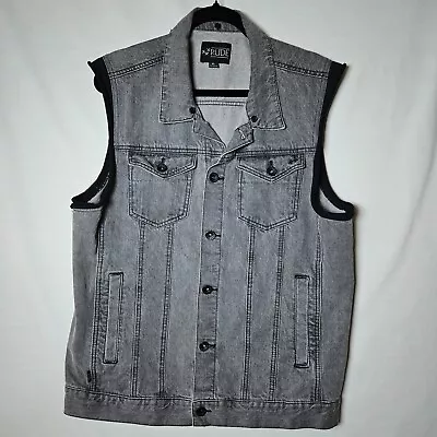 XXX Rude Men's XL Black Denim Sleeveless Vest Skater / Punk • $30
