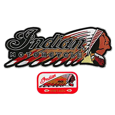 Indian Motorcycle Warbonnet Jacket Vest MC Back Patch 2pc Set - Iron On Sew On • $18.99