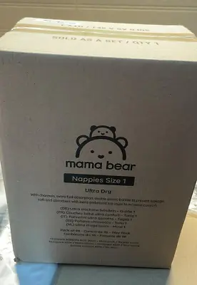 Amazon Brand - Mama Bear Ultra Dry Nappies Size 1 White • £7.39