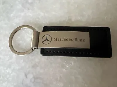 OEM Genuine Mercedes Benz Silver Keyring Key Chain Leather Stainless • $15.95