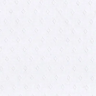 Pointelle Fine Cotton Jersey - White - Dressmaking Fabric Knitted Nursery • £14.99