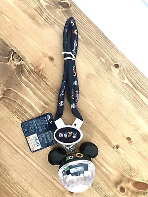 Disney Parks 2020 Glow Lanyard Blue Mickey Mouse Ears NWT Colorful Light Up NWT • $14