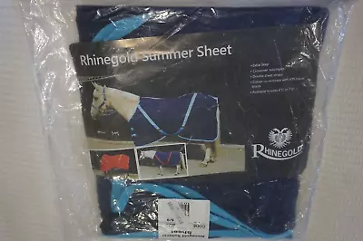 Rhinegold Summer Sheet Cotton Rug Horse - 5'9  - Blue - SHOW SHEET TRAVEL RUG • £20