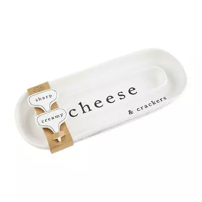 Mud Pie Circa Cheese & Cracker Dish Set W/Ceramic Cheese Markers #42300034 • $42.95