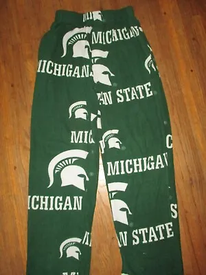 MICHIGAN STATE UNIVERSITY SPARTANS FLEECE PAJAMA PANTS Lounge Sleep Adult SMALL • $12.79