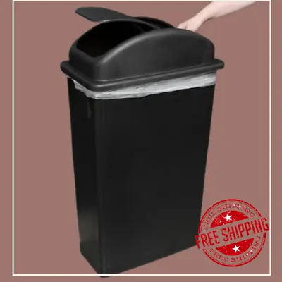 $36.87 • Buy 23 Gallon Heavy Duty Black Plastic Slim Restaurant Kitchen Garbage Trash Can Lid