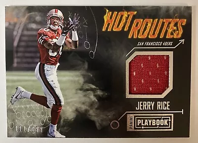 Jerry Rice Game Used Worn Jersey 2015 Panini Playbook Hot Routes #/199 49ers HOF • $25