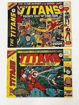 Fantastic Four Captain America THE TITANS #27 28 UK Marvel Comic Lot Marvelmania • $44
