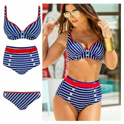 Pour Moi Starboard Navy Underwired Bikini Top Or Stripe Or Control Bikini Brief • £15.84