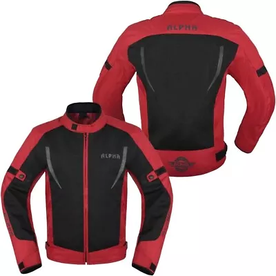 Alpha Gear Armor Waterproof Motorcycle Jacket Mens Small Riding Bikers Red Black • $51.99