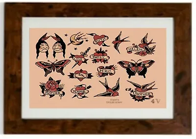  Sailor Jerry Tattoo Plate 4 Framed Print  • £28.04