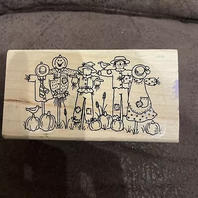 Stampin Up!  - Rubber Stamp -  Scarecrow Group - Large Size - Dated 1999 • $5