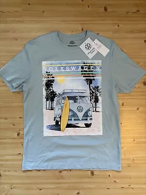 VW Camper Van T-shirt Official Volkswagen California Surf Camping Blue Medium • £12.99