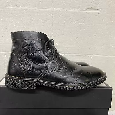Born Black Leather Boots Ankle Chukka Lace Up Boots H25403 Men's Size 12 M • $55