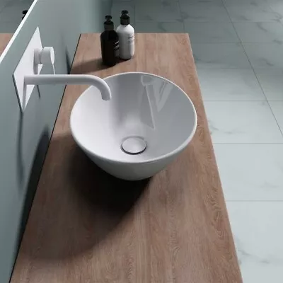 Bathroom Ceramic Counter Top Small Oval Basin 410 X 330mm | Brussel 205 • £37.99