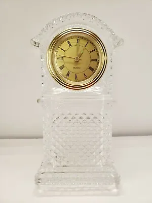Glass Quartz Table Mantle Desk Counter Tower Clock 7.75 X3.5  Tested Works  • $15.99