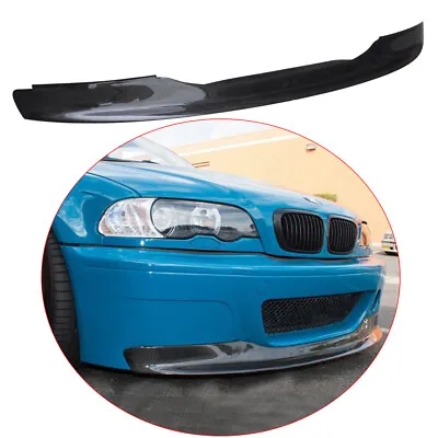 For 2001-2006 BMW CSL Style E46 M3 2D 4D Carbon Fibre Front Bumper Lip Spoiler • $379.05