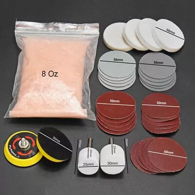 Deep Scratch Remover Repair Glass Polishing-Kit Cerium Oxide Powder-Sandpaper MT • £18.48