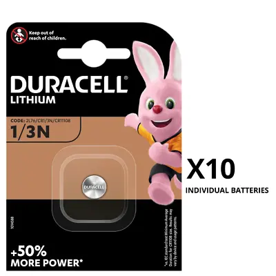 Duracell DL1/3N CR1/3N 2L76 CR11108 Miniature Lithium Battery X 10 *Long Expiry* • £34.99