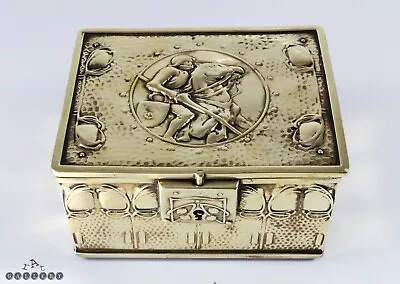 Antique Arts & Crafts Brass Box C. 1900 + Makers Mark • $184.97