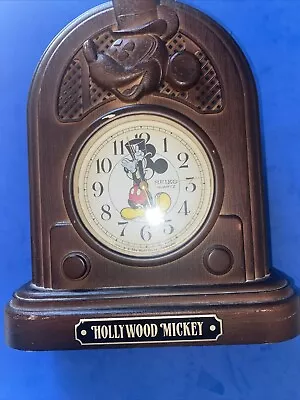 Vtg Hollywood Mickey Mouse Disney Talking Alarm Clock Seiko Quartz Works Battery • $36