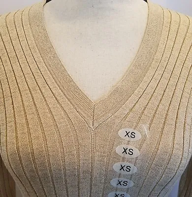 Womens Top Shirt Size XS V Neck Gold Metallic Long Sleeve • $25.98