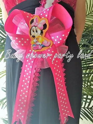 Baby Shower Decoration For GirlMom To Be Baby Minnie Mouse Sash Ribbon Corsage  • $16.99
