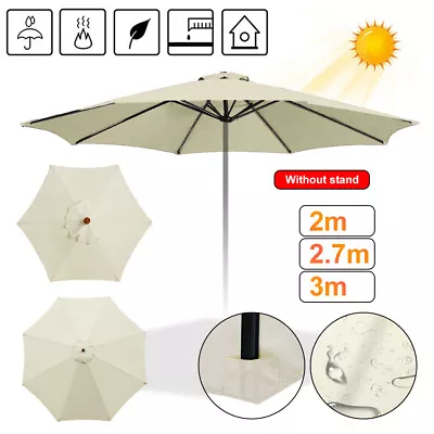 Replacement Fabric Parasol Garden Canopy 2m 2.7m 3m Cover 6 Or 8 Arm Umbrella UK • £11.98