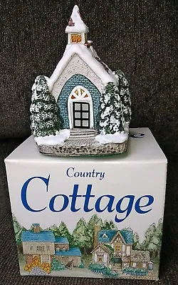 Vintage Christmas Village SNOWY Church Country Cottage 1992 NONWORKING  • $8.77