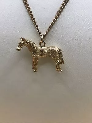 9ct Yellow Gold Horse Pendant • £420