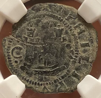 SPAIN 1556-1598 King Philip II 2 M Maravedis Pirate Castle Lion Coin NGC FINE F • $53.99