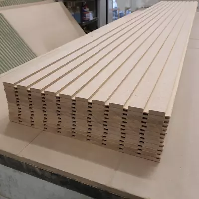 Slat MDF Decorative Wall Panelling 3D Wall Panels Paintable Wood Paneling Packs • £5.99