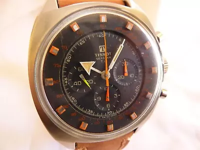 Tissot Sea Star Deluxe Broad Arrow Chronograph Ref 40506 Vintage Superb Cond Big • $1050