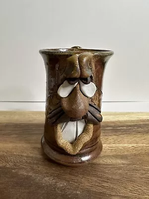 Vintage Stoneware Mug 3D Man Mustache Face (Possible Made By Mahon) • $25