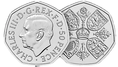 £6.99 • Buy King Charles III (1st Portrait) Queen Elizabeth II 2022 50p Fifty Pence Coin UNC