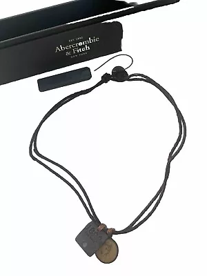 Abercrombie Fitch Men’s Necklace Leather Tag & Moose Pendant 17” Vintage NIB • $28.49