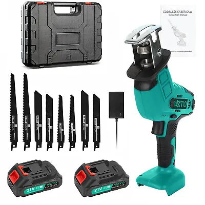 24V Cordless Reciprocating Saw + 2 Battery & Charger Recip Sabre Saw + 8 Blades • $42.99