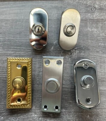 Period Door Bell Push Button Vintage Press - Brass Chrome • £14.99