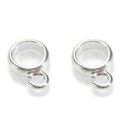Pack Of 2 CHARM CARRIERS Dangle-holder-bail 925 Sterling Silver • £10.99