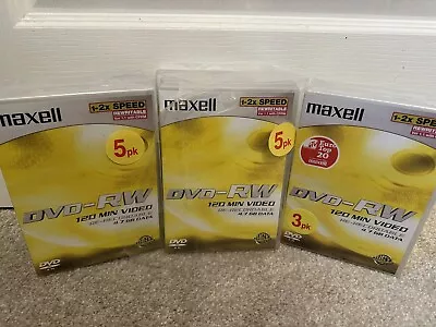 13 Maxwell DVD-RW 120 Min 4.7GB Data 1-2x Speed Brand New Rewritable Discs • £24.99