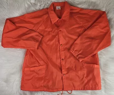 Vintage Orange  Nylon Auburn Sportswear Jacket 80’s (XL) Snap Rain Jacket • $26.33