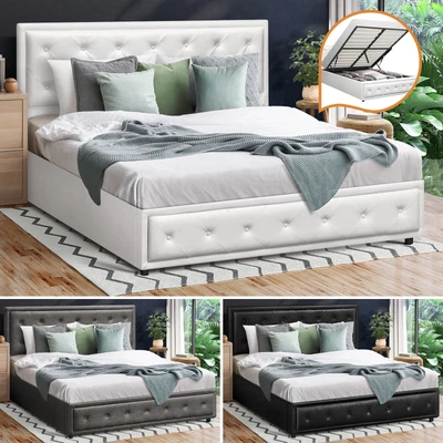 $299.90 • Buy Oikiture Bed Frame Queen Double King Single Size Gas Lift Base With Storage