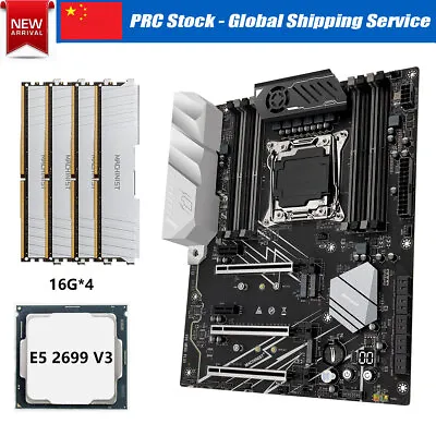 LGA 2011-3 X99 Motherboard Combo With Xeon E5 2699 V3 CPU 64GB DDR4 2133MHz RAM • $366.86