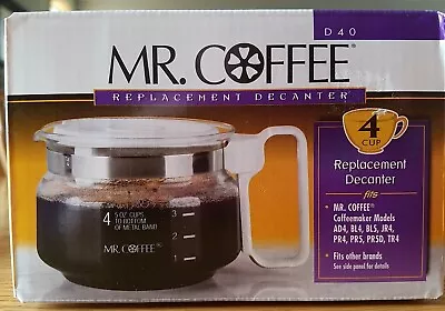 NEW SEALED Mr Coffee D40 Replacement Decanter Carafe Pot White 4 Cup NIP Vintage • $30