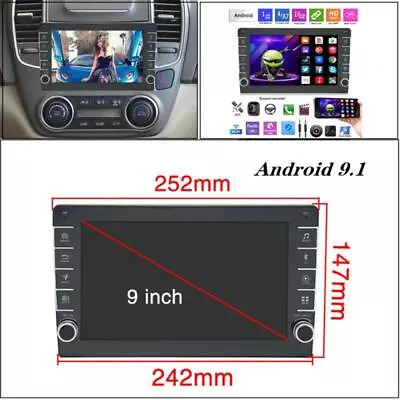 9 Car Android Blueteeth Stereo Radio Double 2 DIN Player GPS Wifi Universal Kit • $156.49