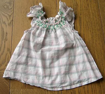 Country Road Baby Girls Checked Summer Dress Sz 0 - 3 Months (000) • $19