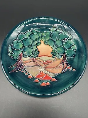 Vintage Moorcroft Green Blue Art Plate 'Mamoura' Pattern Trees Landscape 10” • $220